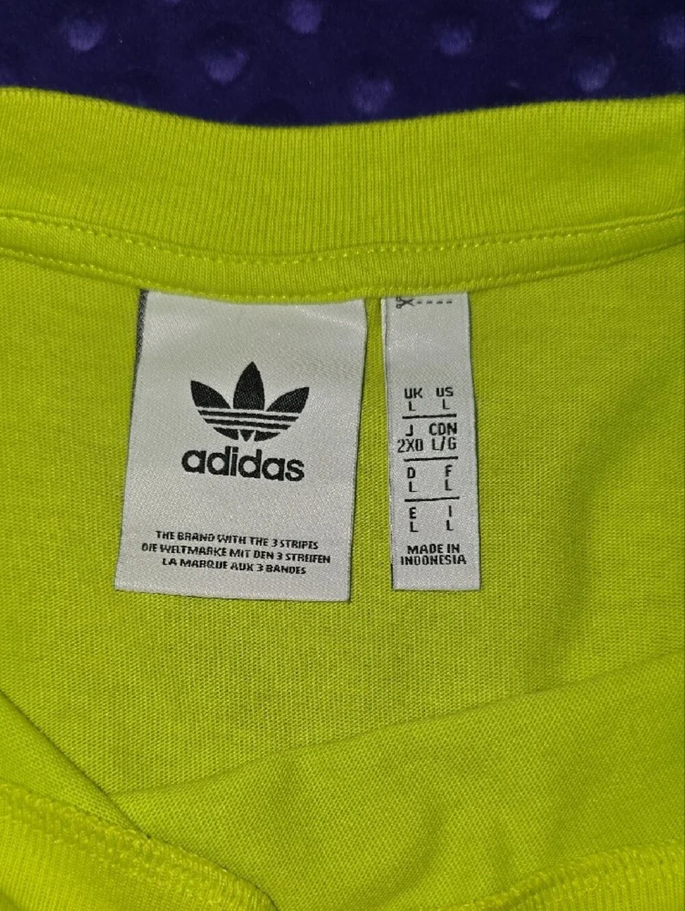 adidas Neon Lime Graphic Tee with Black Logo